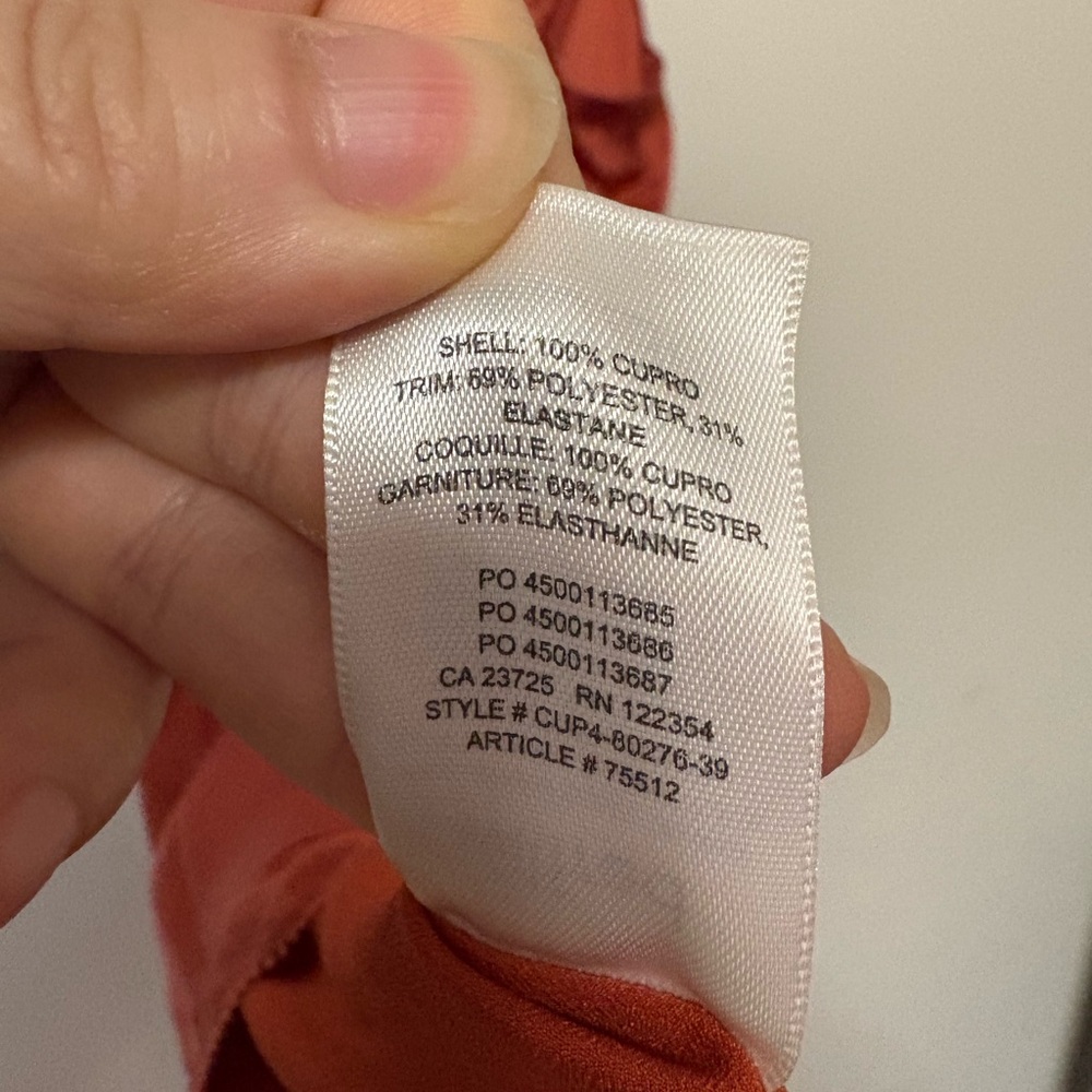 Wilfred Aritzia Only Mini Dress - Rust Copper 100% Cupro Smocked Back - Size 00 - Picture 6 of 6